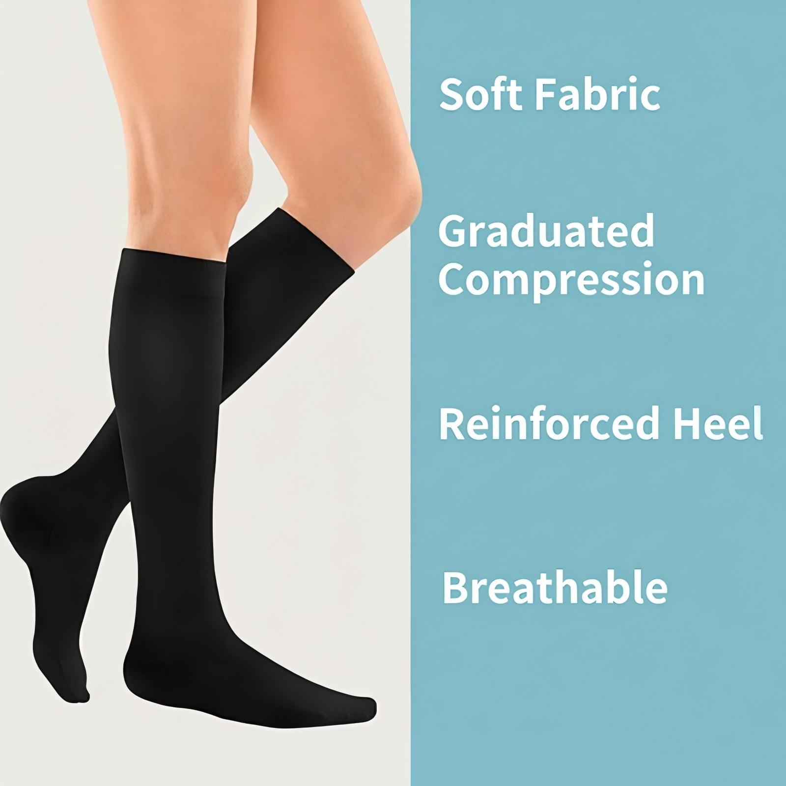 MhzyCaus 6 Pairs Calf Compression Socks for Women & Men-Knee High Stockings with Floral & Dot Patterns, Cushioned & Moisture-Wicking for Gym, Compression Stockings