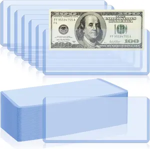 30 Pack Dollar Bill Sleeves - 6.8" x 2.9" Clear Currency Sleeves, Hard Plastic Waterproof Money Holders, Dollar Bill Display Case, Currency Protectors, Organizer for Collectors
