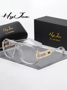 HYJEX 1 Piece Unisex High-End Craftsmanship Full Frame Plano Glasses Refined Functional Square Frame Plano Glasses