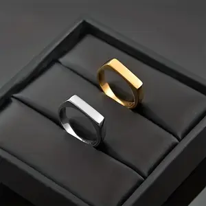 Stainless Steel Minimalist Fashion Rectangular 1pc Ring