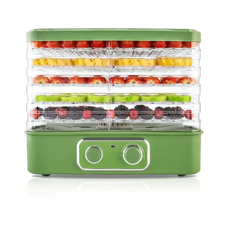 Pukomc Kitchen Small Food Dehydrator - 5 BPA-Free Trays with Adjustable Temperature, 240W 120V Quiet Dryer for Jerky, Fruits, Herbs, Snacks and Picnic Prep
