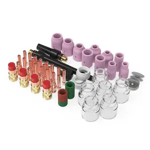 YESWELDER 71Pcs TIG Welding Torch Consumables Pack | Stubby Gas Lens, Collets, #10 Pyrex Cup for WP-17/18/26 TIG Torches