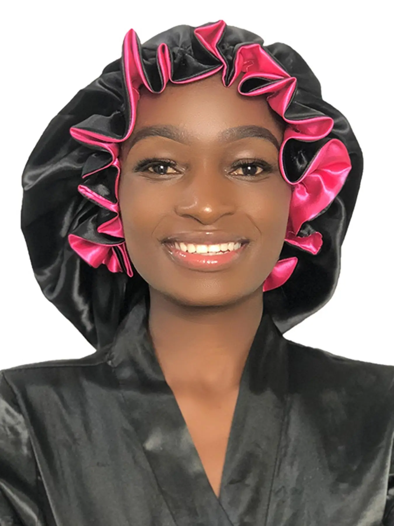 Solid Color Double Layer Sleep Bonnet, Premium High Stretch Satin Lined Bonnet, Soft Comfortable Sleep Cap for Women & Girls, Bonnets for Sleeping