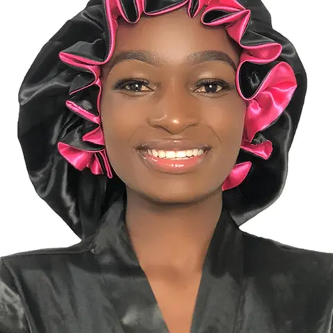 Solid Color Double Layer Sleep Bonnet, Premium High Stretch Satin Lined Bonnet, Soft Comfortable Sleep Cap for Women & Girls, Bonnets for Sleeping