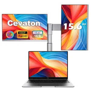 【WeeklyDeals】Cevaton Laptop Screen Extender(lt's Not a Computer), 15.6" Portable Dual Monitor for Laptop,IPS-Please note the list of incompatible models Ultra-Thin Zero Frame Monitor Built-in Speakers Compatible with Mac, Windows, Chrome