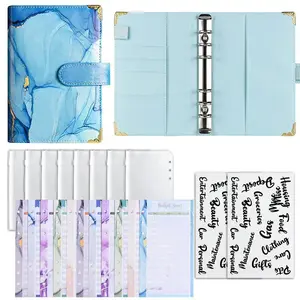 A6 Budget Binder, 1 Set Budget Planner with Cash Envelopes & Budget Sheets & Stickers, Monthly Budget Binder for 52 Weeks, Savings Challenge Planner, Office Stationery & Supplies