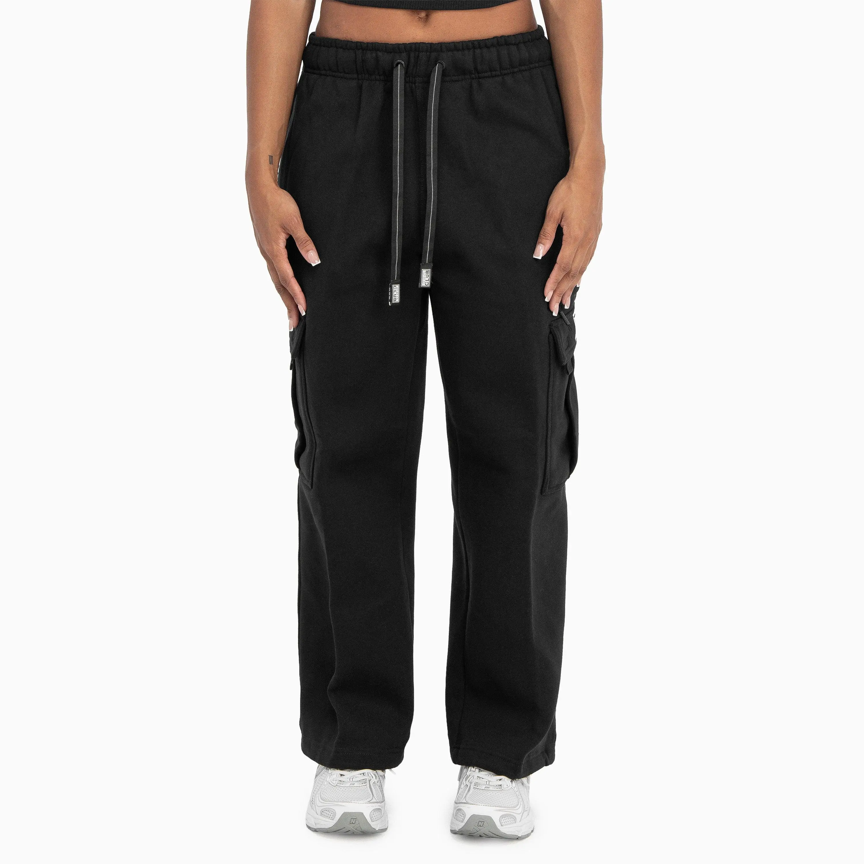Pro Club Women's Heavyweight Plush Fleece Cargo Pants - Elastic Waist, Functional Fit, Full-Length, Pockets, Casual Wear, Comfortable Women's Bottoms, Cargo Pants Women