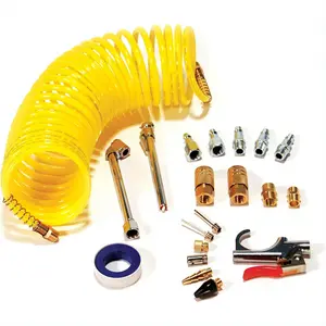 Pri-6044 IK1016S-20 Deluxe 1/4" Air Compressor Accessory Kit Including 1/4" Recoil Airhose