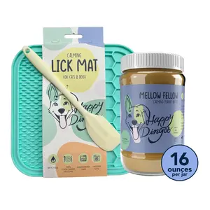 Happy Dingos Lickin' Good Bundle – Calming Peanut Butter + Lick Mat for Anxious Dogs, BPA-Free