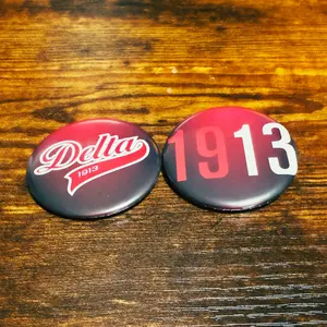 Delta Sigma Theta Button - Delta Swoosh 13 Bundle - 2.25"