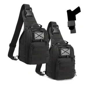 Tactical Backpack, Messenger Bag, 1000D, Outdoor Military, Large Capacity | Waterproof | Abrasion Resistant | Adjustable | CCW, EDC chest bag, handbag, suitable for men and women for hiking, traveling, cycling, camping, gym bag, small fishing bag