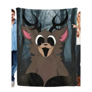 1pc 99 Nights In The Forest Deer Printed Flannel Throw Blanket, Sofa Blanket, Suitable For All Seasons, Comfortable Bed Sheets, Sofas, Camping, Travel, Office Essentials, Perfect Holiday Gifts, Couple Gifts, Party Decoration, Lightweight