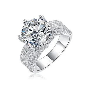 Moissanite Encrusted Diamond Ring, Eternal Oath Ring With A Closed Circular Design, Light Luxury Versatile Wedding And Engagement Ring