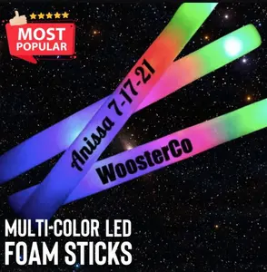 Custom Personalized LED Foam Glow Sticks - Party and Wedding Supplies, Dance Floor Props for Weddings, Quinces, Festivals, Raves, Halloween