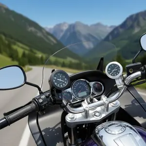 Waterproof Shockproof Motorcycle Handlebar Clock, Anti-Slip Buckle Installation for ATV Dirt Bike Universal Mount, Glowing Large Dial Easy Read Speedometer Odometer Accessory