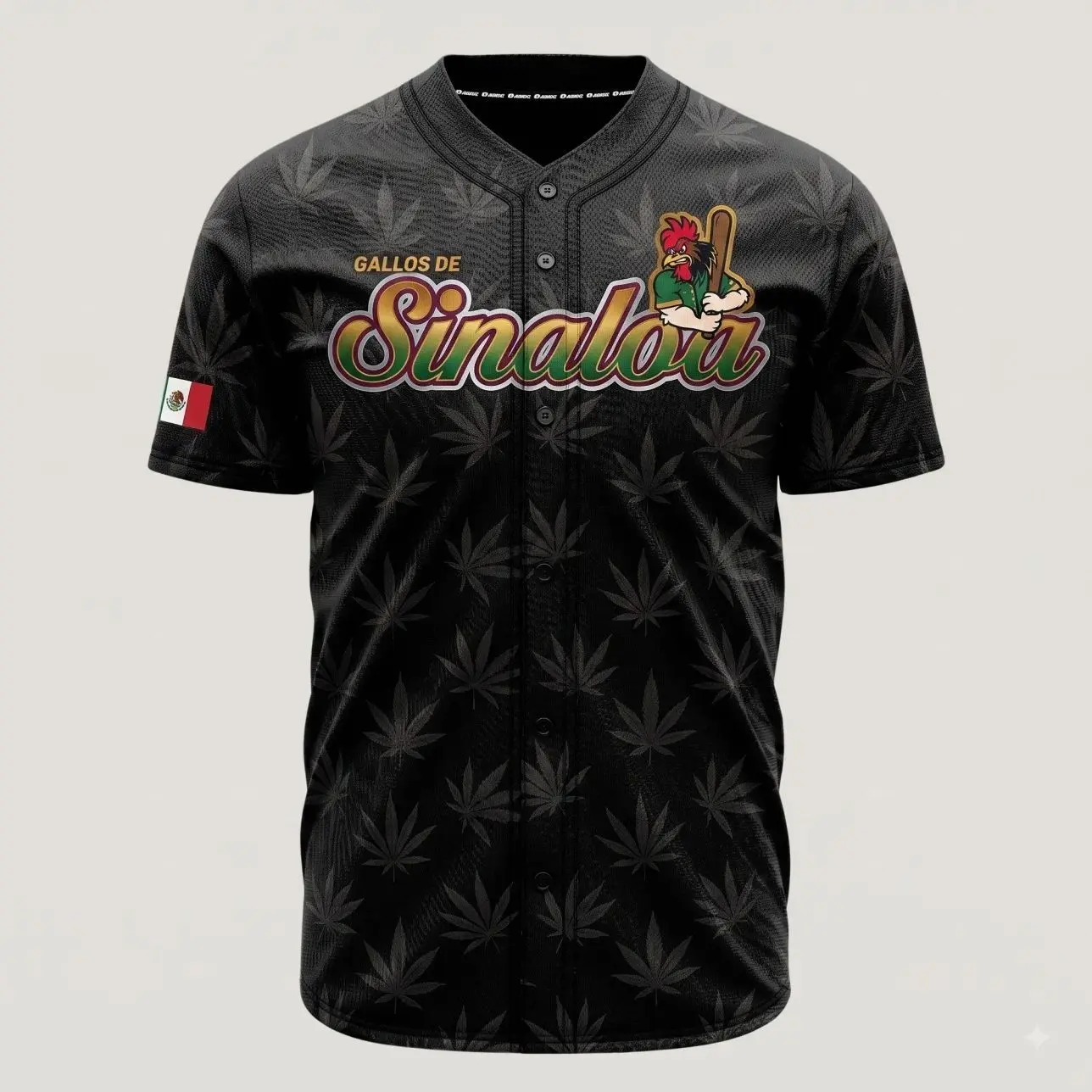 Unisex Maroon Button Up Baseball Jersey Mexican Culture Inspired Top