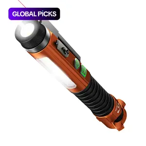Magnetic LED Flashlight, 800 Lumen Rechargeable Flashlight, Laser Pointer, Hands-Free, USB Charging Cable, Super Bright Flashlight, Edc Flashlight Rechargeable, for Work and Outdoor