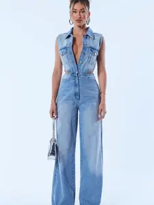 Baylin Denim Jumpsuit - Light Wash