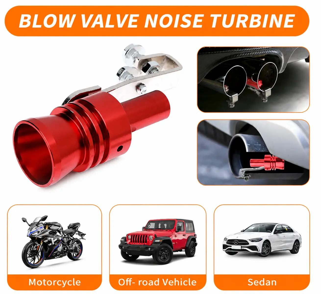 【DealsForYou】Universal Aluminum Turbo Whistle Muffler Tip - Vehicle Accessories for Cars Trucks, Roaring Tone Sound Simulate Tool, Fit SUV Motorcycle Auto Mod Decor