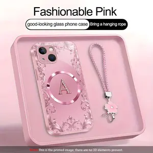 Suitable for [iPhone 15 Plus] high-end MagSafe phone case，Each of the 26 letters has its own unique characteristics, Includes a complimentary lanyard and magnetic ring—highly practical. YM99
