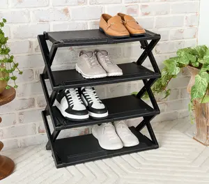 PSH 4-Tier Convertible Shoe Rack - Color Black