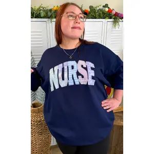 Nurse Patchwork Graphic Sweatshirt