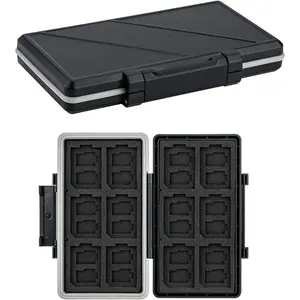 36 Slots Memory Card Case Water-Resistant Anti-Shock Memory Card Wallet for 24  SD SDXC SDHC TF Cards and 12 SD SDXC SDHC Cards