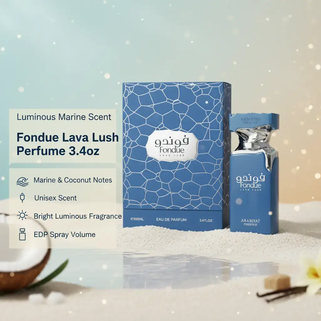 Arabiyat Prestige Fondue Lava Lush EDP - 3.4 fl oz (100 ml) Single Item Aromatic Spray Bottle Unisex Gourmand Perfume with Arabian Scent, Vanilla, Coconut & Marine Notes (3 to 3.9 fl oz Range), Vanilla Scents, Unisex Fragrance, Adults, Marine Coconuts, Mi