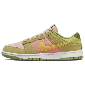Nike Dunk Retro SE NN "Sun Club" Canvas Suede Fabric Leather Recycled Materials Low-Top Skate Shoes Men's Green Pink  two  tone