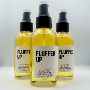 NEW Fluffed Up Body Oil 4 oz - Lightweight Fast Absorbing Oil Hydrating and Nourishing Made with clean fragrance oils, Pthalate free