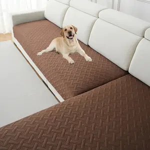 2 Pcs Velvet Sofa Cushion Covers, Non-Slip and Spill-Proof Sofa Protectors, Perfect for 2/3/4 Seat Sofas in Living Room & Office