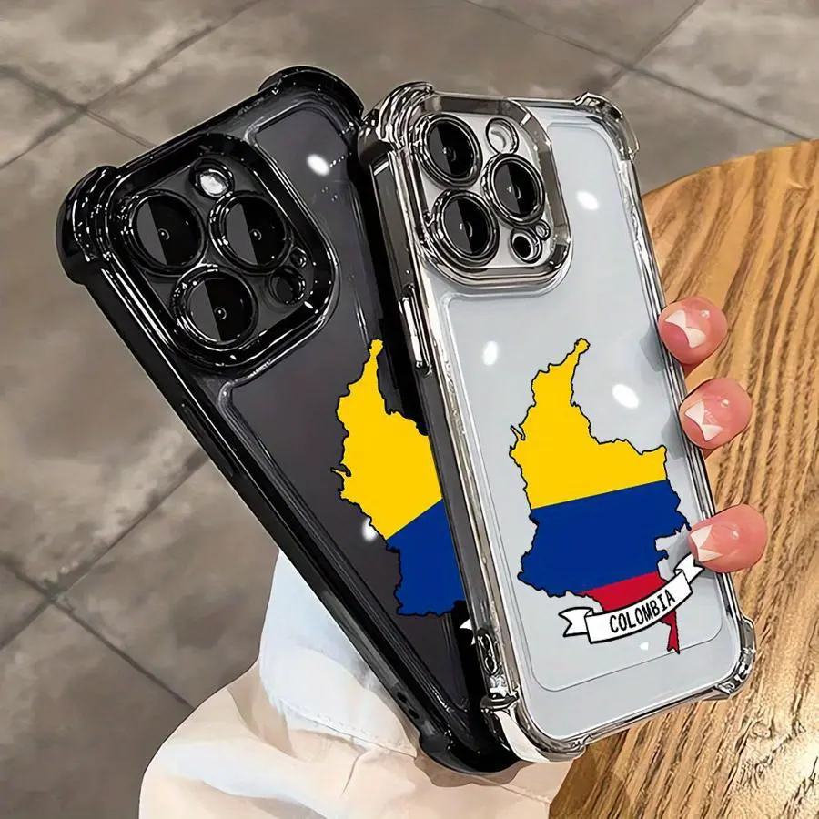 Colorful Colombia Flag Design Phone Case For iPhone 17/16/15/14/13/12/11/Pro/ProMax/Plus/17Air,Samsung S26/S25/S24/S23/S22/Plus/Ultra/Fe/S25Edge Durable Material,Niche Aesthetic,Premium Feel,Unique and Creative Gifts For Friend or Yourself