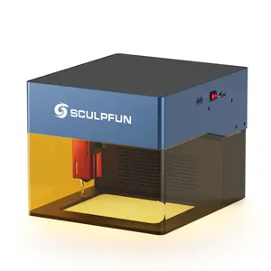 Sculpfun iCube Pro 5W Laser Engraver with Smoke Filter & Temperature Alarm 130x130mm Engraving Area for Wood Leather MDF Ceramic Stainless Steel Acrylic Material