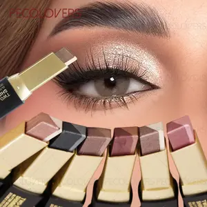 6pcs/set Two-in-one Two-color Gradient Pearlescent Glitter Eyeshadow Stick - Long-lasting Shimmer and Metallic Texture, Highly Pigmented, Quick Makeup, Multiple Packs, Suitable for Gift Giving and Stocking up
