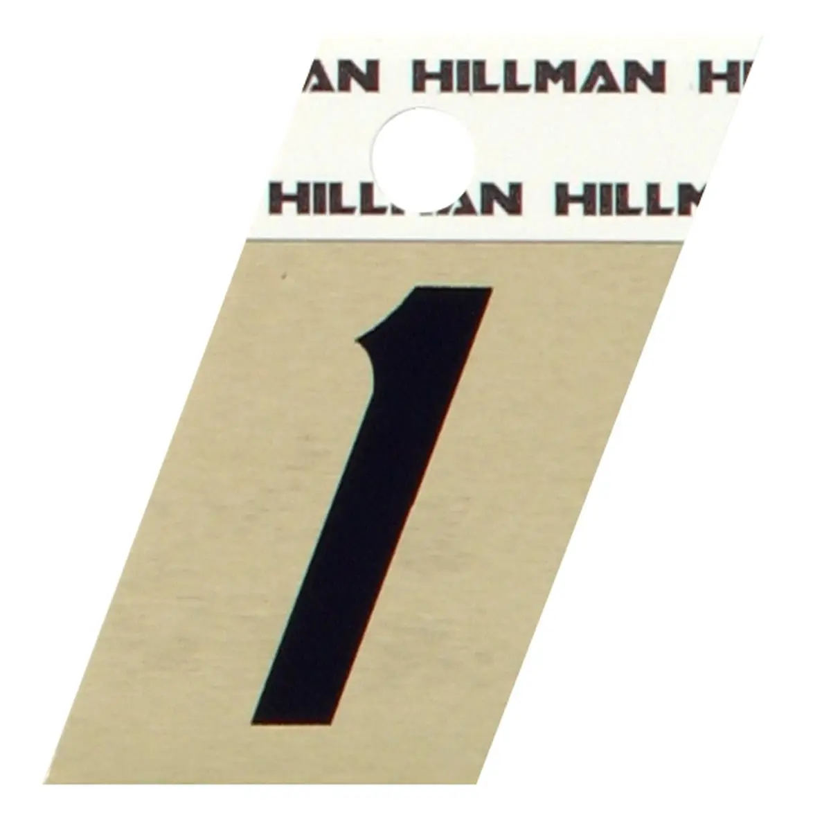 Hillman Group 840476 1.5 in. Black & Gold Glossy Aluminum Angle-Cut Self-Adhesive Number, Office Label for Mailboxes, Easily Visible from the Street for Emergency Workers - 1