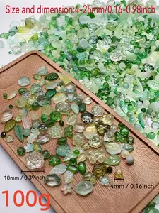 100g Round Glass Beads Set, DIY Beads, Diy Beading, 4-25mm Shapes: Teardrop, Flower, Star, Heart, Butterfly, Leaf, Ideal for Jewelry Projects