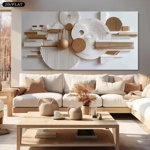 1 canvas painting large size super large modern abstract minimalist canvas wall आर्ट प्रिंट -2D plane minimalism, brown, gold - large living room, bedroom, bedroom art, art combination, decorative painting, interior designer