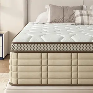 Hybrid Mattress in a Box with Memory Foam, Ergonomically Designed Cooling and Pressure Reducing Features, Fiberglass Free, Medium Firm Restful Sleep
