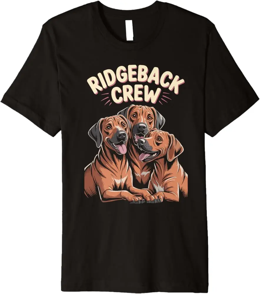 Ridgeback Crew Cute Cartoon For Dog Owners Pet Rhodesian Premium T-Shirt