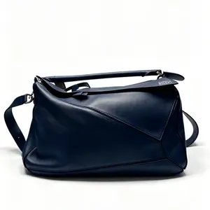 Pre-owned Loewe Calfskin Large Puzzle Bag Navy