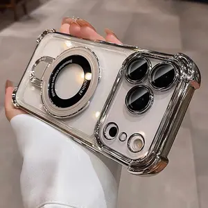 Shockproof Airbag Case Protector Stand Holder Phone Cover, Compatible with iPhone 17 Pro Max 17 16 15 14 13 12 11, Anti-Drop Protection