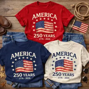 America 250 Years Shirt, USA 250th Anniversary Shirt, Vintage American Flag Graphic Tee, Patriotic USA Flag Tee Patriotic 1776-2026 Apparel, 4th of July Independence Day Gift, Casual Summer Top