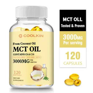 Coolkin 120 Dietary Capsules, Medium Chain Triglyceride Oil, Derived from Coconut Oil, Healthy and Nutritious, Supports the Intake of Ketogenic Macronutrients.