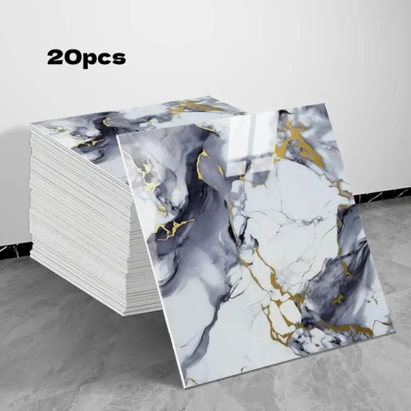 20 pieces of marble mosaic wall tiles "Waterproof PVC shower wall panels for interior wall installation, suitable for kitchens, bathrooms, and bedrooms. Description: Durable