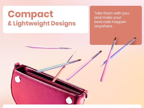 Beetles Nail Art Brushes Set Gel Polish Nail Art Design Pen Painting Tools Fingernail Brush Nail Cleaning Brush Nail Art Liner Brush and Nail Dotting Pen Salon Gift for Girls Women