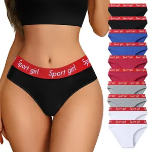 Hotcom Women's Letter Design Sport Panty Soft Comfy Breathable Knicker for Daily Wear Athletic Lingerie Underwear for All Seasons