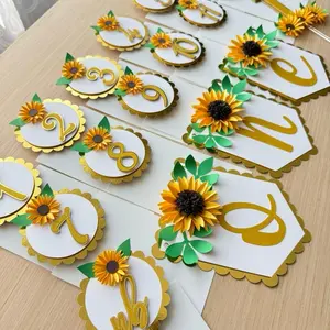 Sunflower Banner, Milestones, Cake Topper, Sunflower Theme Party Boxes Set