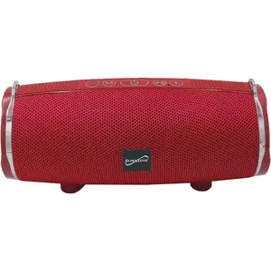 Supersonic SC-2322BT Portable Bluetooth Wireless Speaker with Built-in Mic, USB/SD/AUX, FM, Rechargeable Battery, 14W Output, Red