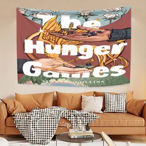 The Hunger Games inspire peach skin velvet flower pattern tapestry, suitable for the wall decoration of the study window leisure area, is a good choice for building a study on San Juan Festival, suitable for sending friends during the festival
