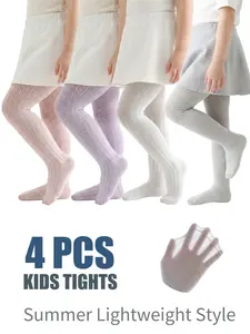 4 PCS Children's mesh base leggings Toddler Baby Girl's Mesh Tights, toddler ultra-thin bowknot tights, in a sweet and simple style Casual.Soft & Comfortable，Soft Mesh for Summer Days, Mesh Grid Socks